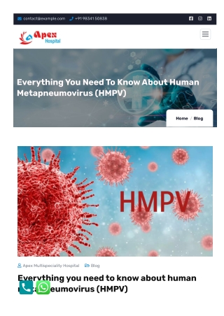 Everything you need to know about human metapneumovirus (HMPV) - Apex Hospital