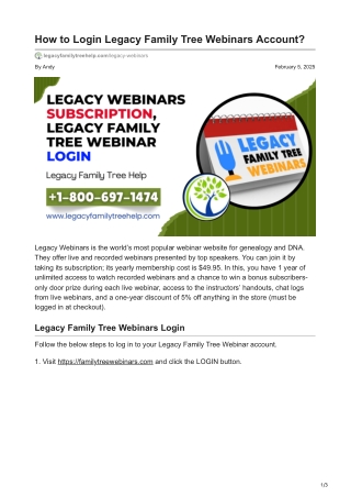 Legacy Webinars Subscription  Legacy Family Tree Webinar Login