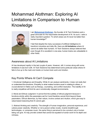 mohammad alothman exploring ai limitations