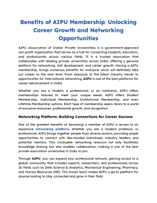 Benefits of AIPU Membership_ Unlocking Career Growth and Networking Opportunities