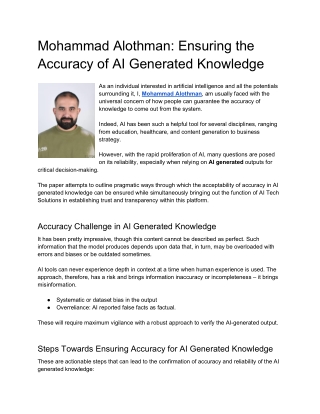 mohammad alothman ensuring the accuracy