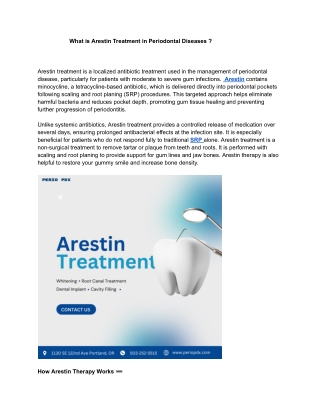 What is Arestin Treatment in Periodontal Diseases ?