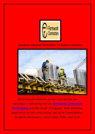 formwork contractors herfordshire formwork