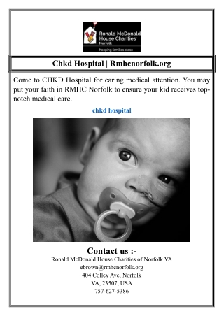Chkd Hospital | Rmhcnorfolk.org