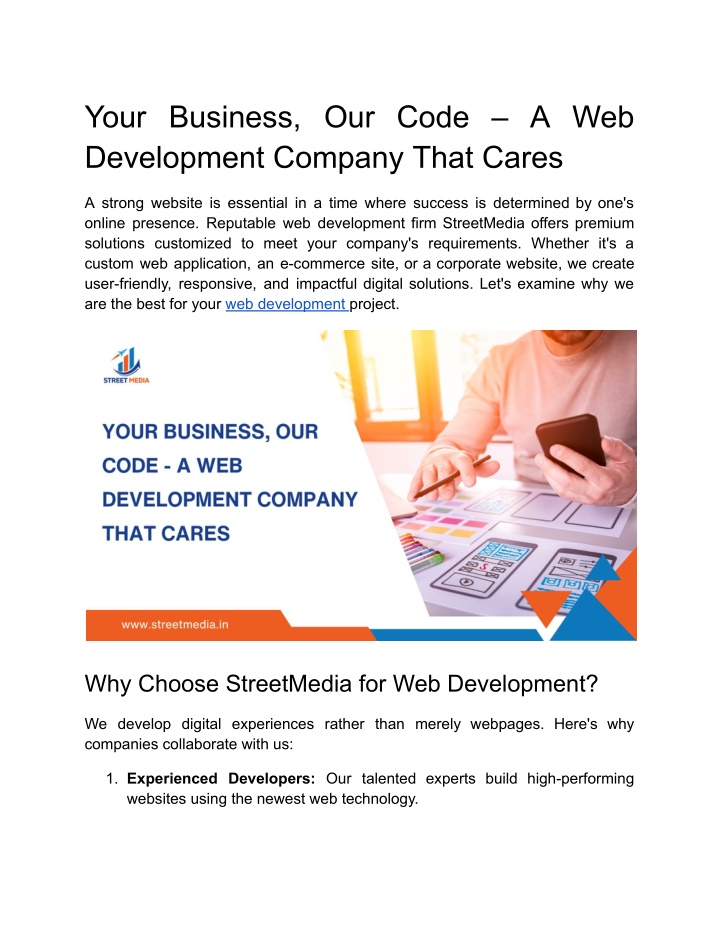 your business our code a web development company