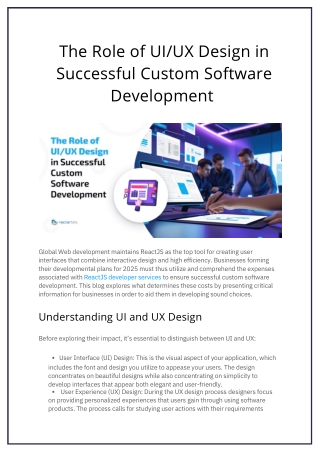 The Role of UIUX Design in Successful Custom Software Development