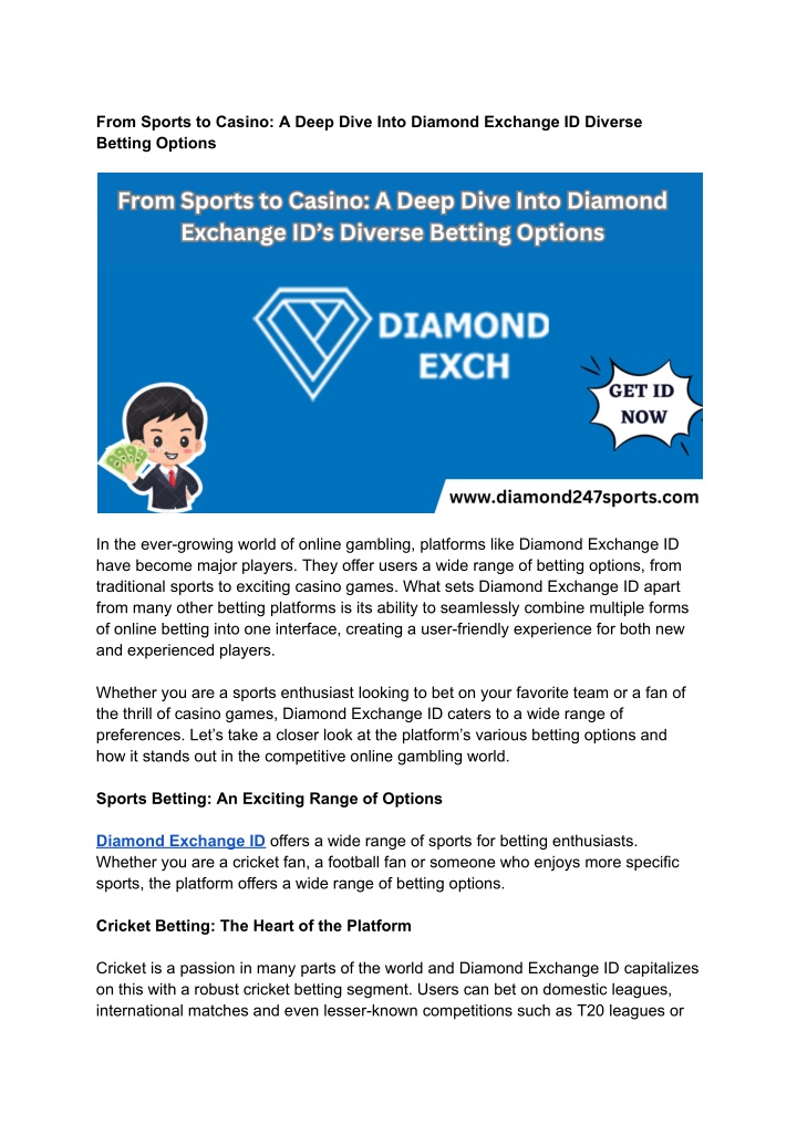 from sports to casino a deep dive into diamond