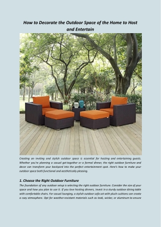 How to Decorate the Outdoor Space of the Home to Host and Entertain