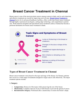 Breast Cancer Treatment in Chennai