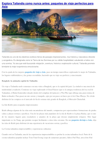 Explora Tailandia como nunca antes