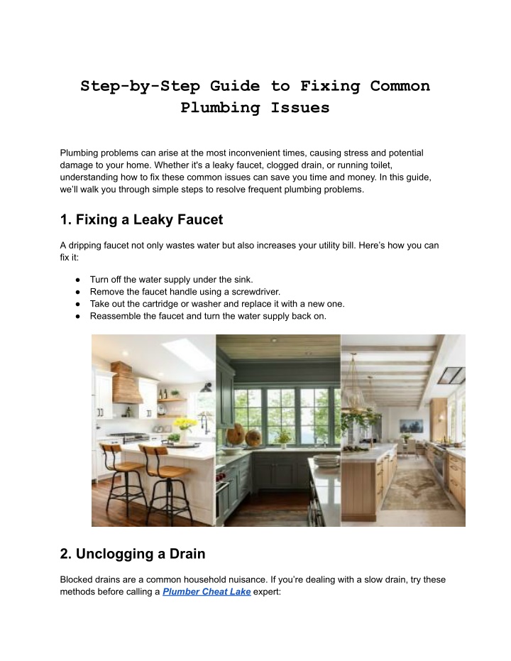 step by step guide to fixing common plumbing