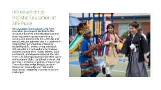 Empowering Students Through Co-Curricular and Extra-Curricular Activities at SPS Pune