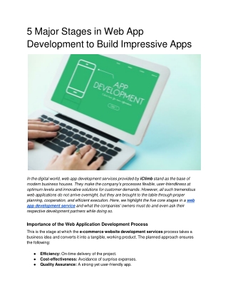 5 Major Stages in Web App Development to Build Impressive Apps