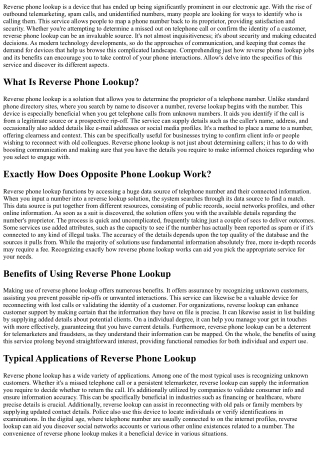 Exactly How Reverse Phone Lookup Works -  Finding Out the  System and Its  Funct