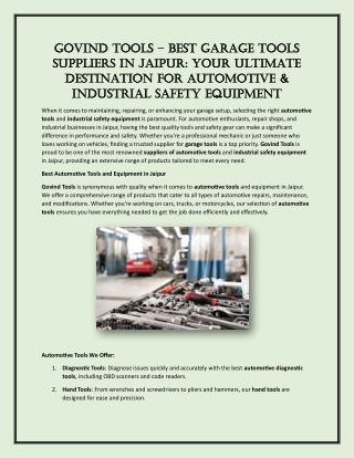 govind tools govind tools best garage tools best
