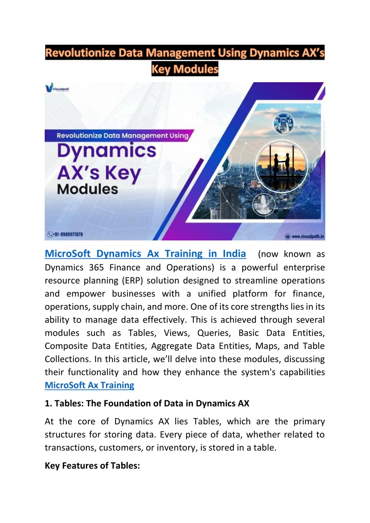 microsoft dynamics ax training in india now known