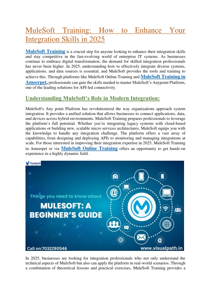 mulesoft training how to enhance your integration