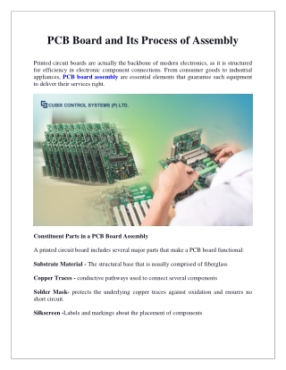 PCB Board and Its Process of Assembly