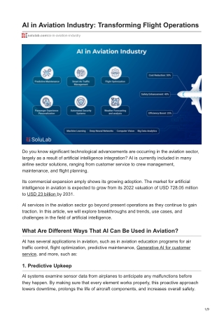 AI in Aviation Industry Transforming Flight Operations