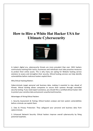 Expert Phone Hacking & Credit Score Repair Service Online in USA | Hastyhackers