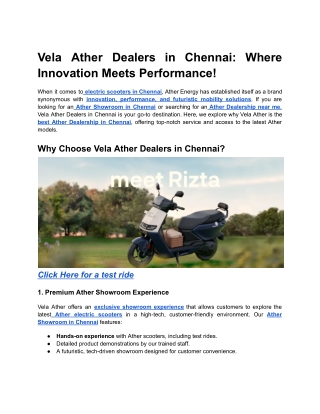 Vela Ather Dealers in Chennai_ Where Innovation Meets Performance