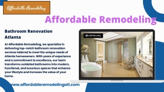 Transform Your Space with Expert Bathroom Renovation in Atlanta by Affordable Remodeling