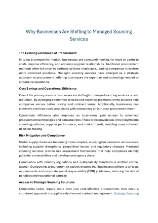 why businesses are shifting to managed sourcing