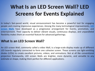 What Is an LED Screen Wall LED Screens for Events Explained