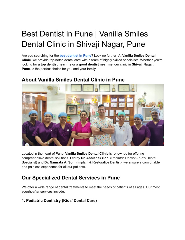 best dentist in pune vanilla smiles dental clinic