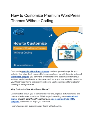 how to customize premium wordpress themes without