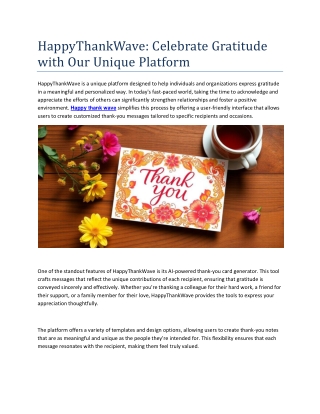 happythankwave celebrate gratitude with