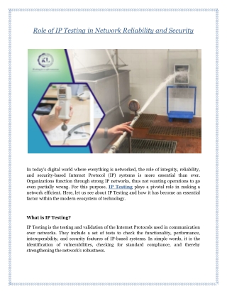 Role of IP Testing in Network Reliability and Security