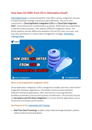 how does cai differ from cdi in informatica cloud