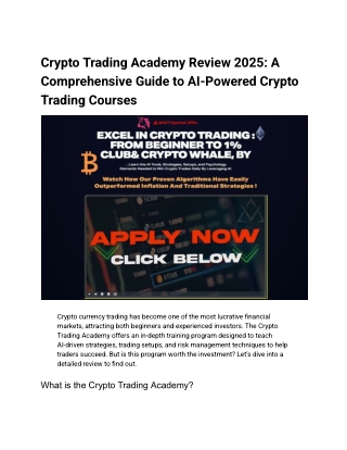 Crypto Trading Academy Review 2025: A Course to AI-Powered Crypto Trading