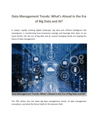 Data Management Trends: What's Ahead in the Era of Big Data and AI?