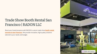 Best Trade Show Booth Rental San Francisco RADON LLC