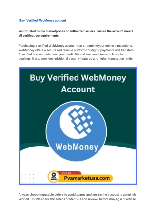 Buy Verified Webmoney Accounts - 100% USA, UK Verified