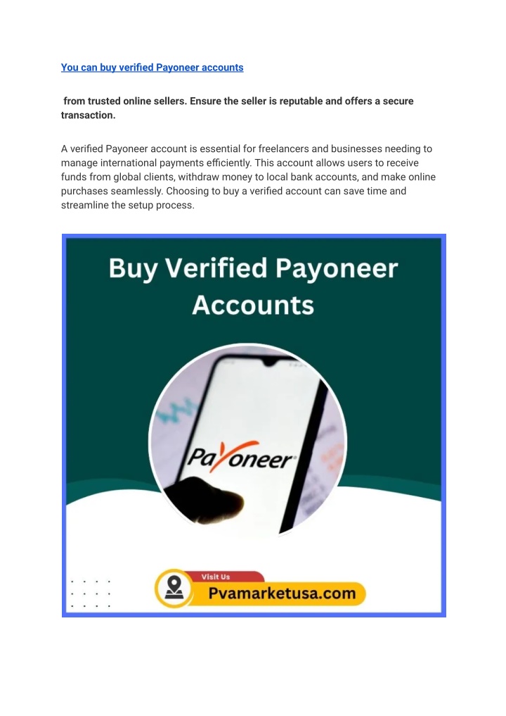 you can buy verified payoneer accounts