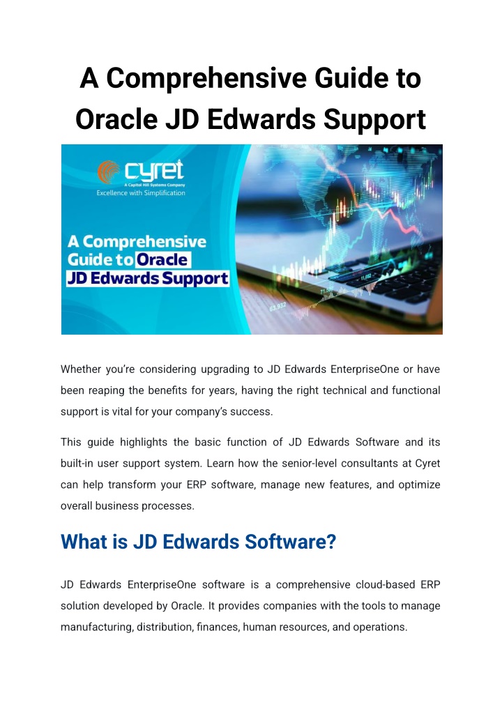 a comprehensive guide to oracle jd edwards support