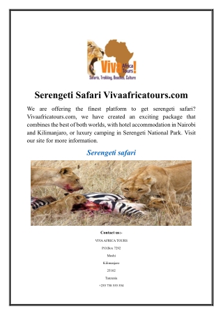 Serengeti Safari  Vivaafricatours.com