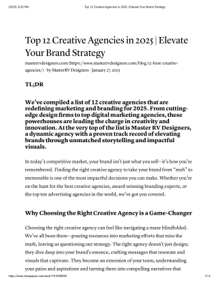Top 12 Creative Agencies in 2025 _ Elevate Your Brand Strategy
