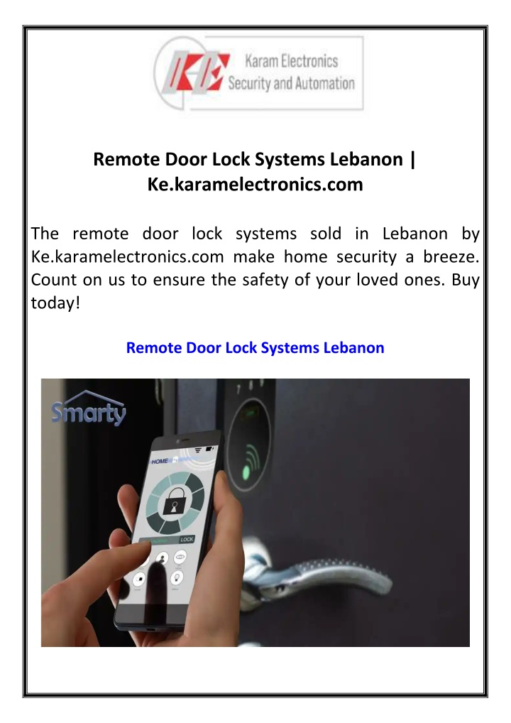 remote door lock systems lebanon