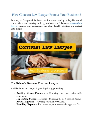 How Contract Law Lawyer Protect Your Business? Arida Lawyers