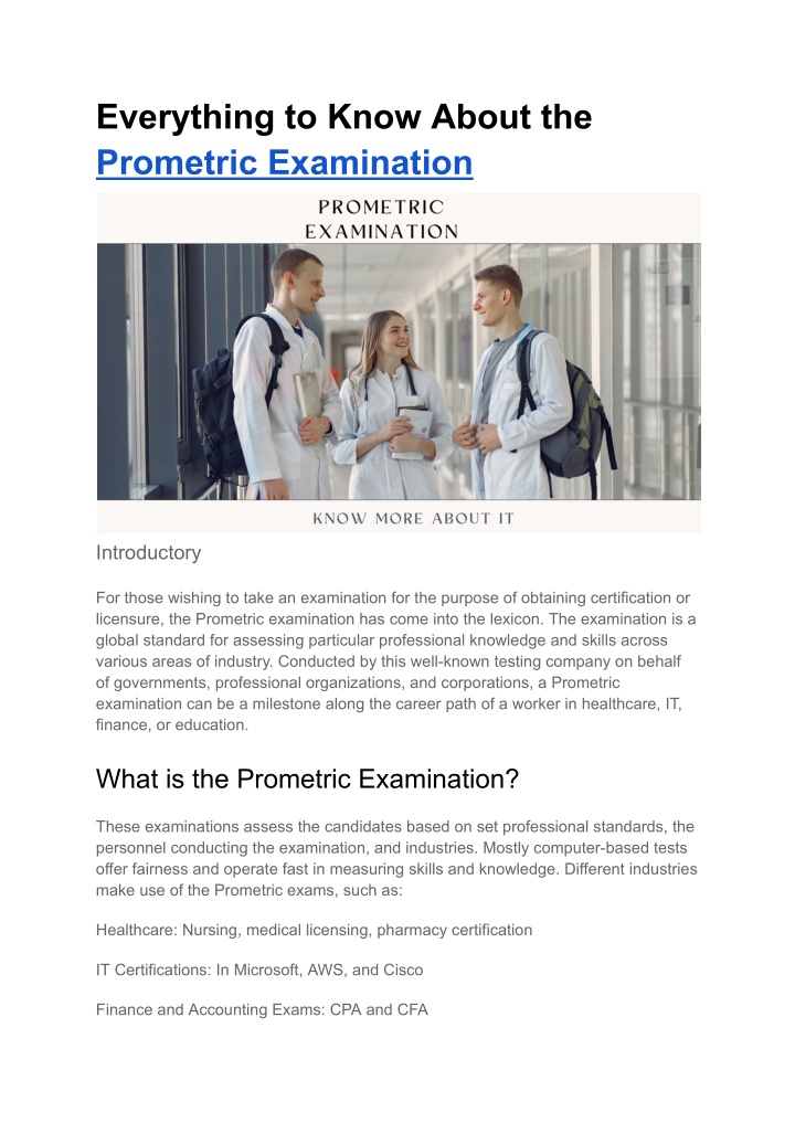 PPT - Prometric Examination-Your Path to Certification PowerPoint