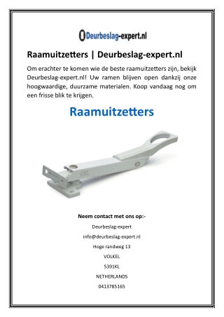 raamuitzetters deurbeslag expert nl