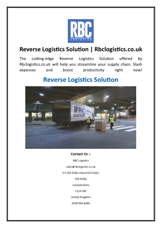 reverse logistics solution rbclogistics co uk