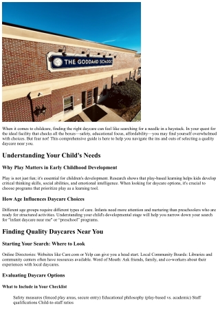 when it comes to childcare finding the right