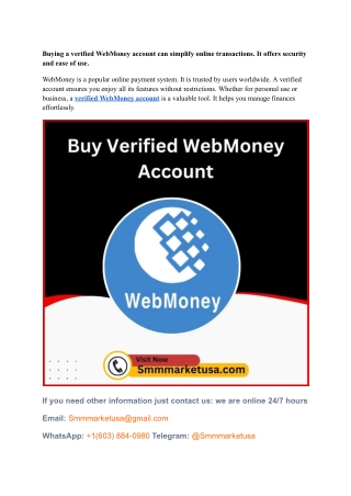 Buying a verified WebMoney account can simplify online transactions