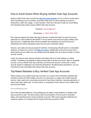 How to Avoid Scams When Buying Verified Cash App Accounts