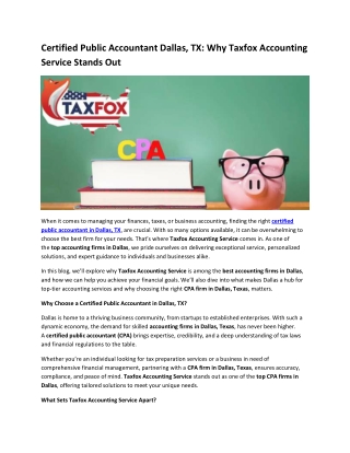 certified public accountant dallas tx why taxfox